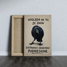 Śmieszny plakat do łazienki z krukiem | WC humor mockup 4