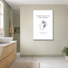 Śmieszny plakat do łazienki z papierem toaletowym i napisem mockup 3