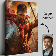 Personalizowany druk na płótnie Spartacus Portret przedstawiający wojownika