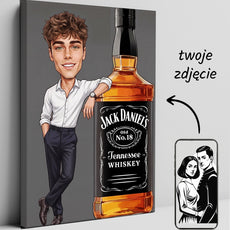 Karykatura na 18 urodziny z butelką szampana mockup 1