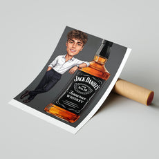 Karykatura na 18 urodziny z butelką szampana mockup 10