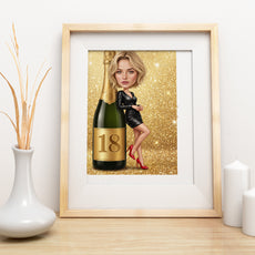 Karykatura personalizowana na 30. urodziny w Paryżu mockup 9