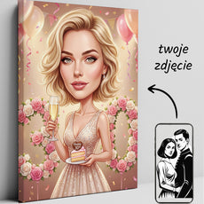 Karykatura personalizowana na 30. urodziny w Paryżu mockup 1