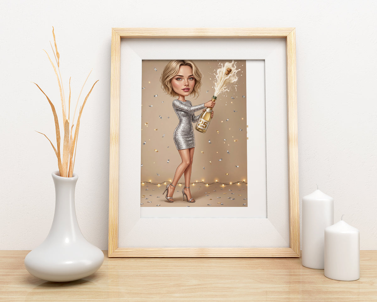 Karykatura personalizowana na 30. urodziny w Paryżu mockup 13