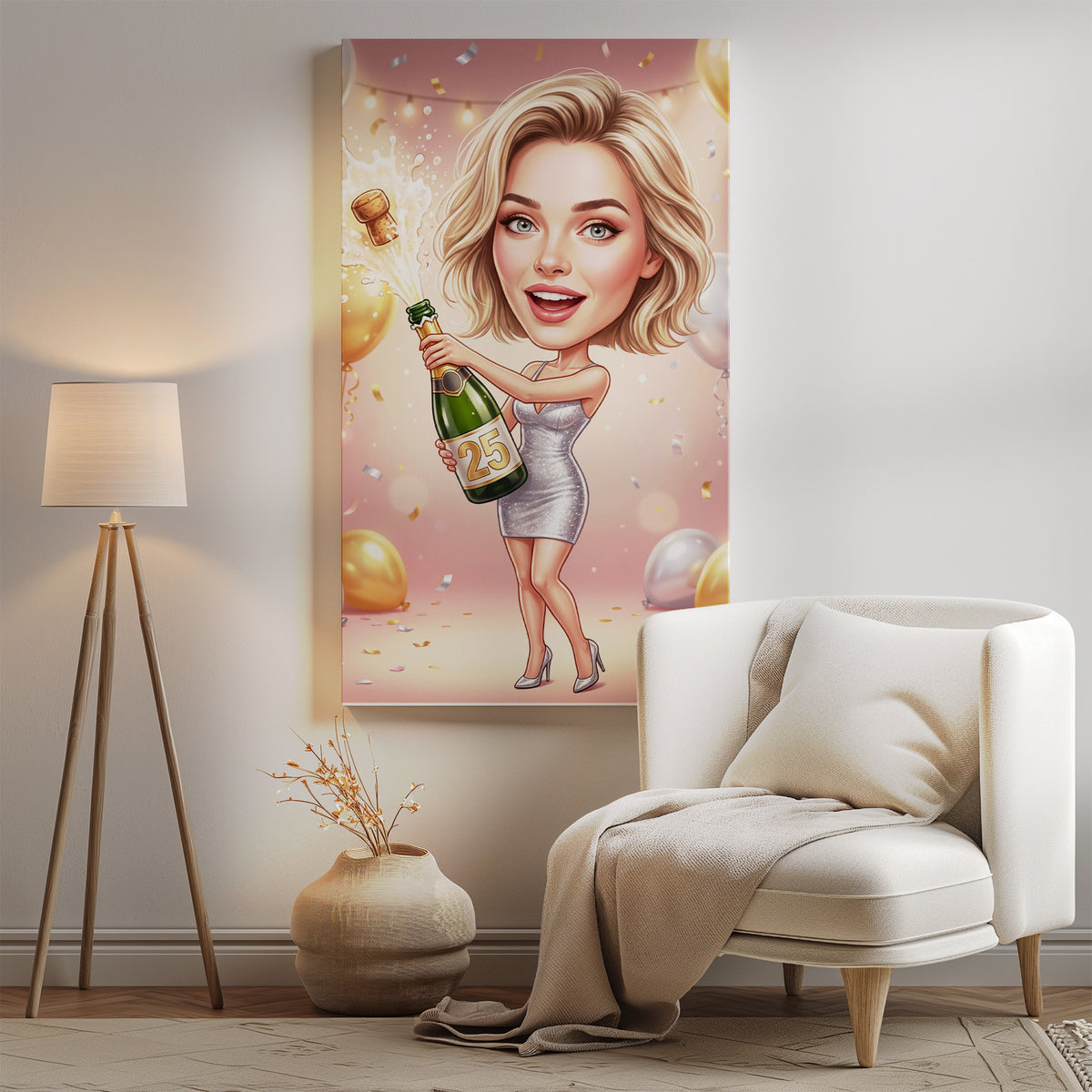 Karykatura personalizowana na 30. urodziny w Paryżu mockup 14