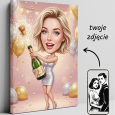 Karykatura personalizowana na 30. urodziny w Paryżu mockup 3