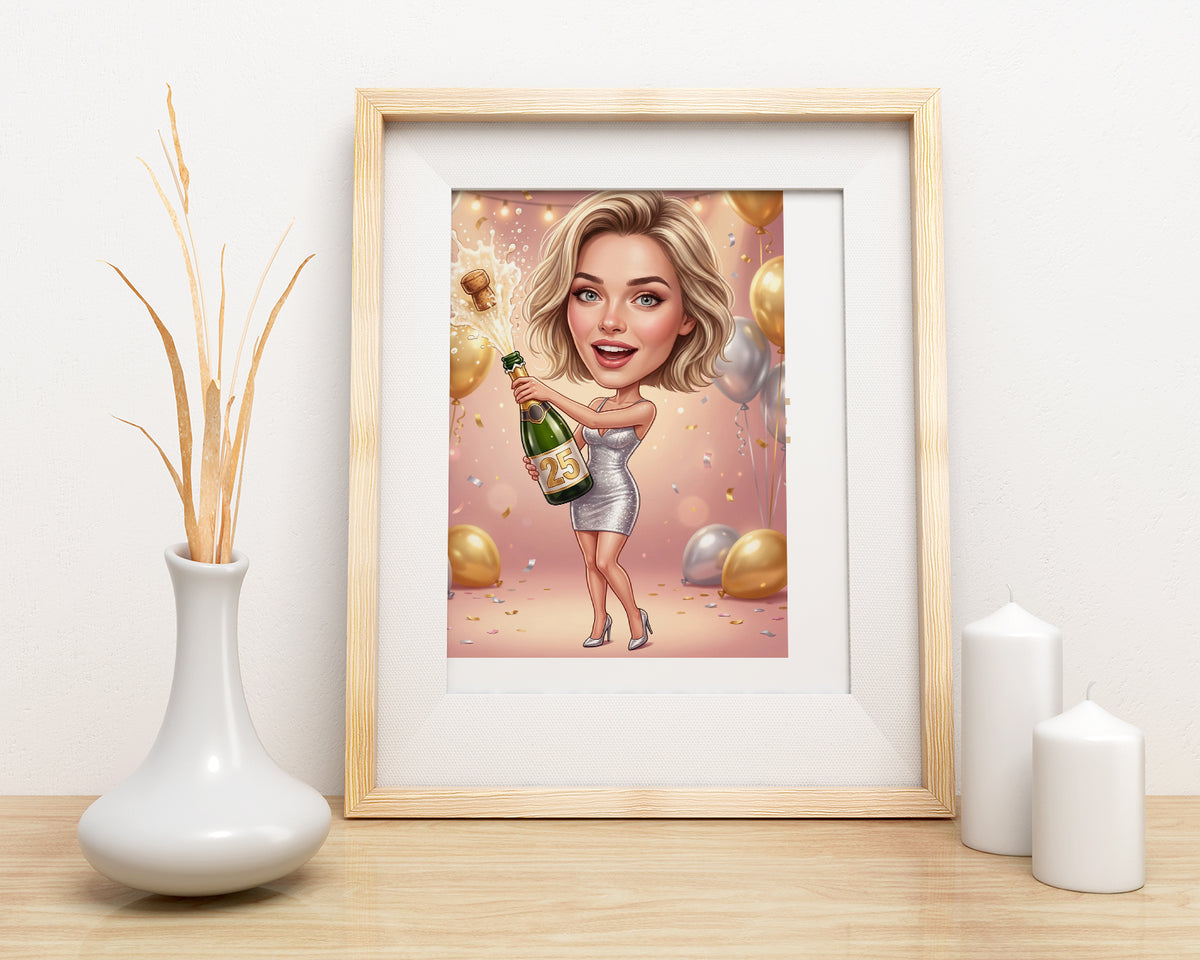 Karykatura personalizowana na 30. urodziny w Paryżu mockup 15