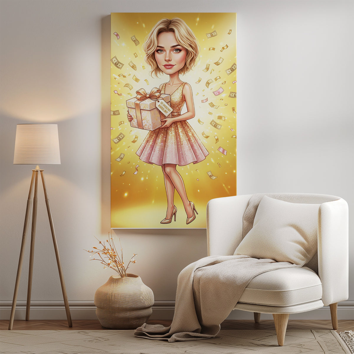 Karykatura personalizowana na 30. urodziny w Paryżu mockup 16