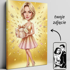 Karykatura personalizowana na 30. urodziny w Paryżu mockup 4