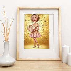 Karykatura personalizowana na 30. urodziny w Paryżu mockup 17
