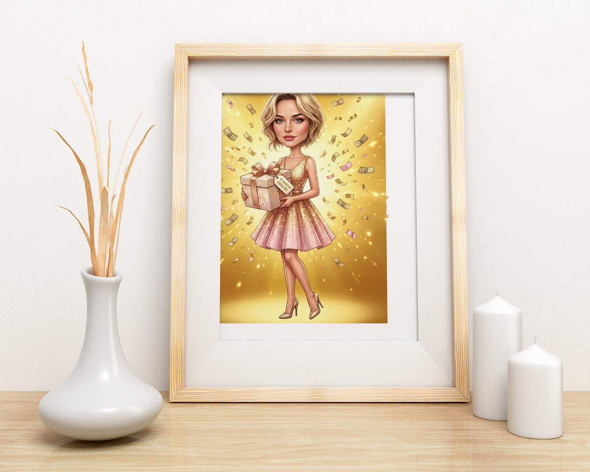 Karykatura personalizowana na 30. urodziny w Paryżu mockup 17