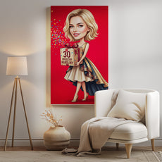 Karykatura personalizowana na 30. urodziny w Paryżu mockup 18
