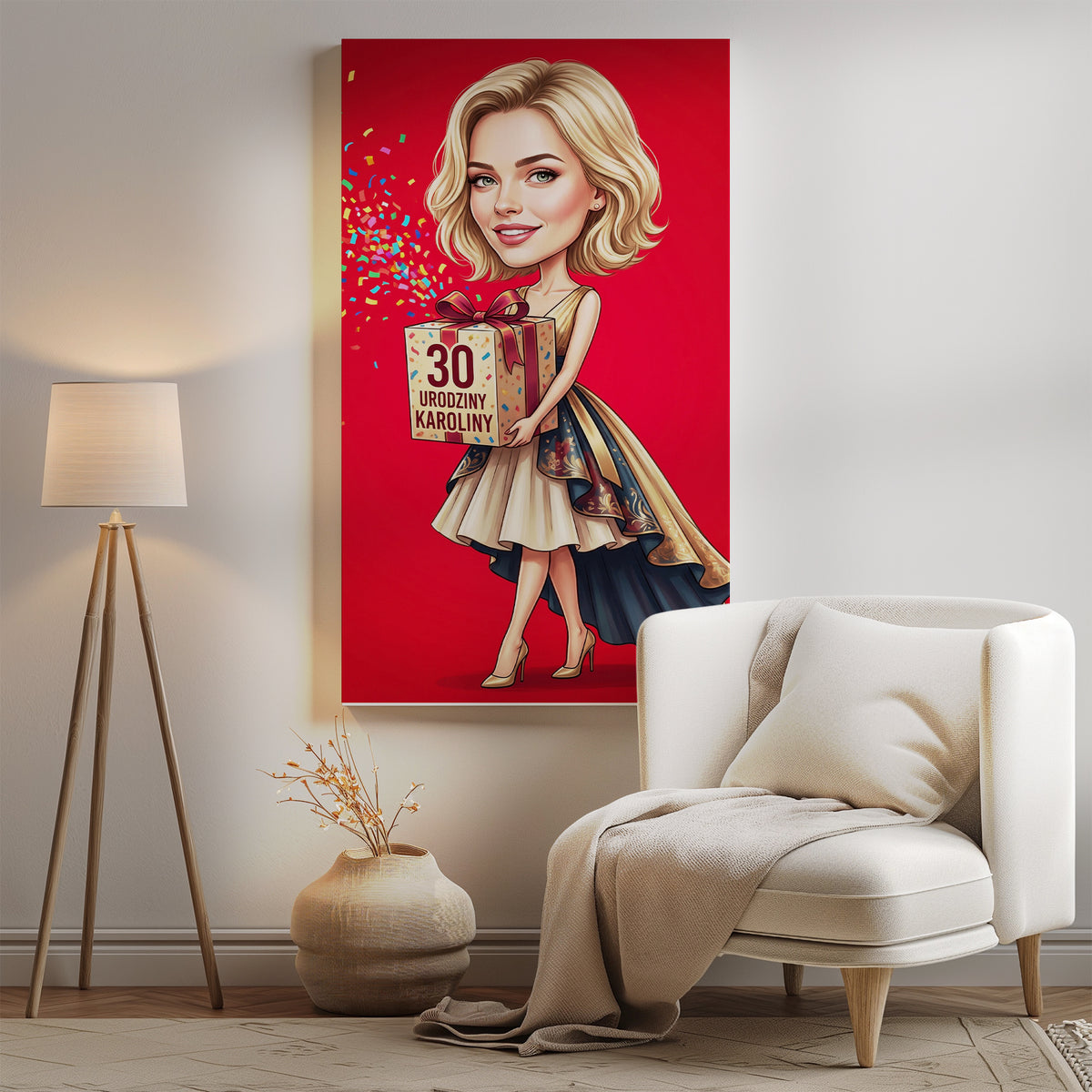 Karykatura personalizowana na 30. urodziny w Paryżu mockup 18