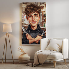 Karykatura barbera ze zdjęcia – personalizowany prezent mockup 14