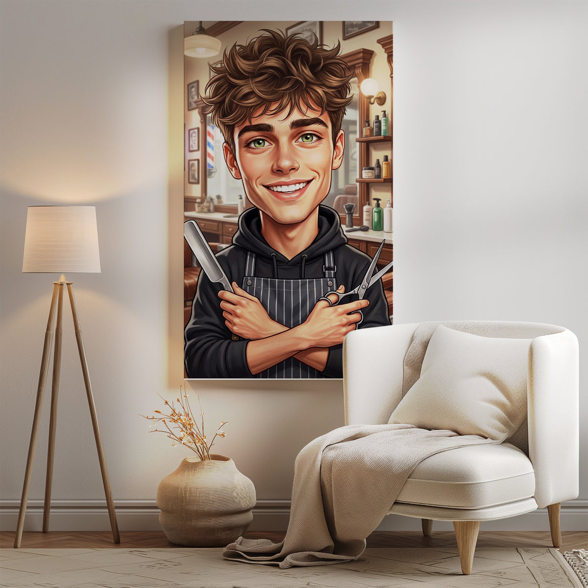 Karykatura barbera ze zdjęcia – personalizowany prezent mockup 14