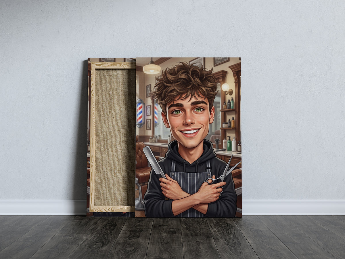Karykatura barbera ze zdjęcia – personalizowany prezent mockup 17