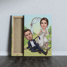 Personalizowana karykatura ślubna na prezent dla Pary Młodej mockup 4