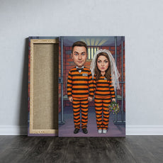 Personalizowana karykatura ślubna z własnym tekstem i grafiką mockup 4
